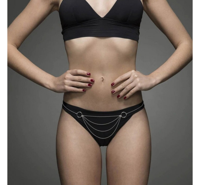 Ланцюжок-трусики Bijoux Indiscrets Magnifique Bikini Chain прикраса для тіла, Silver