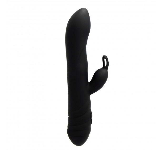 Вібратор-кролик Adrien Lastic Twister з ротацією, чорний