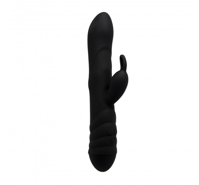 Вібратор-кролик Adrien Lastic Twister з ротацією, чорний