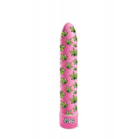 Вібратор нереалістичний із принтом Stoner Vibes Global Novelties, рожевий, 20.3 х 3.8 см