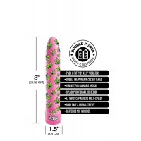 Вібратор нереалістичний із принтом Stoner Vibes Global Novelties, рожевий, 20.3 х 3.8 см