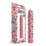 Вибратор нереалистичный с принтом Stoner Vibes Global Novelties, розовый, 20.3 х 3.8 см