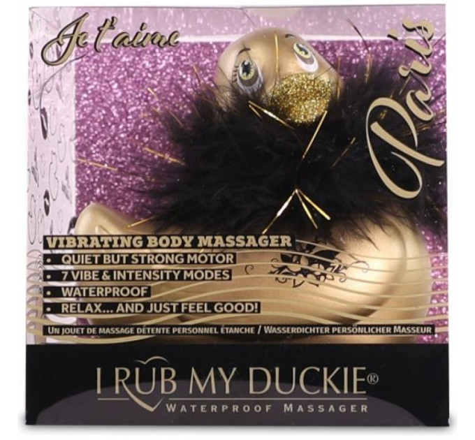 Вибратор уточка для клиторальной стимуляции Big Teaze Toys Rub My Duckie золотистая