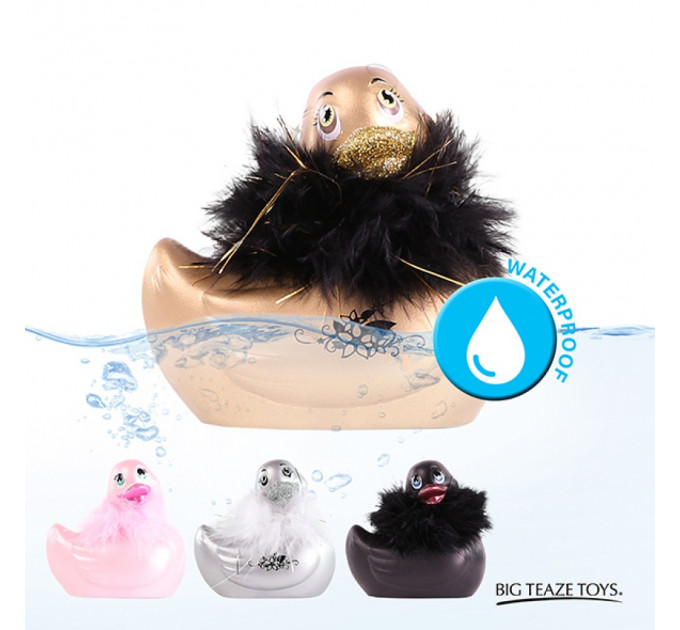 Вибратор уточка для клиторальной стимуляции Big Teaze Toys Rub My Duckie золотистая