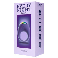 Вібраційне ерекційне кільце Every Night Toys зі світлодіодом та 7 режимами вібрації, фіолетовий