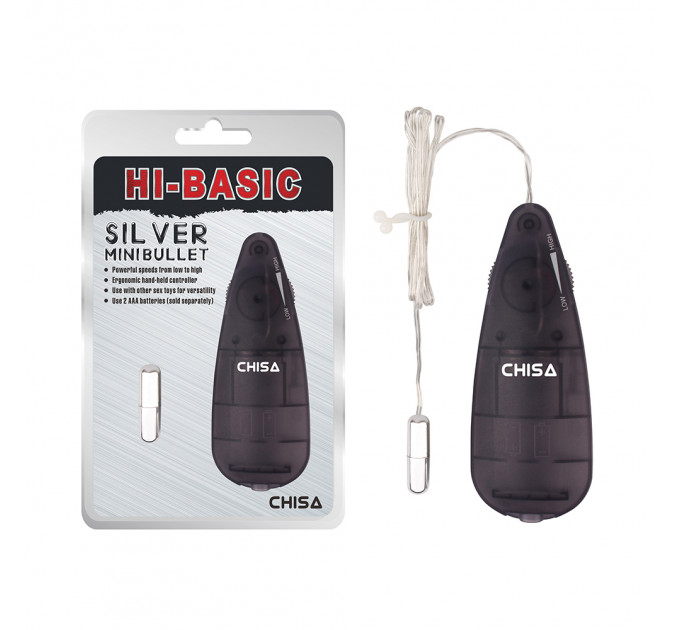 Вибропуля Chisa Hi-Basic Mini Bullet с пультом управления, серебристая