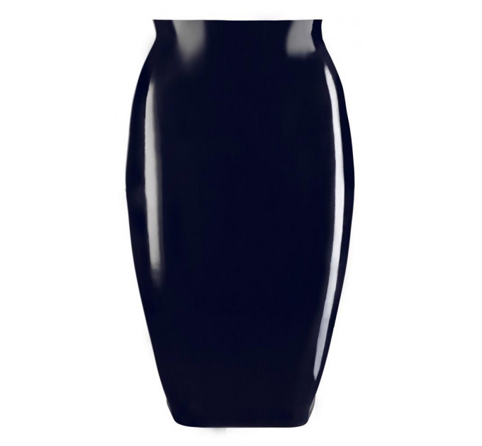 Юбка из латекса до колен LateX ROK midi черная, L