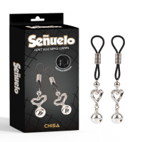 Зажимы на соски CHISA Senuelo Heart Echo Nipple Clamps с колокольчиками