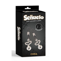 Зажимы на соски CHISA Senuelo Heart Echo Nipple Clamps с колокольчиками