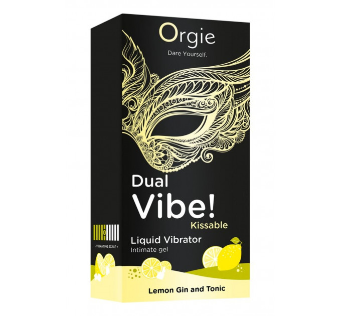 Жидкий вибратор Orgie DUAL VIBE! коктейль Джин-тоник лимон, 15 мл