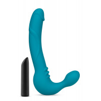 Страпон безремневой Blush с вибрацией, голубой