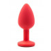Анальная пробка Red Silicone Green, M