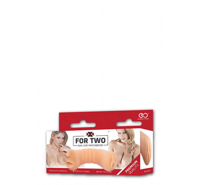 Двосторонній мастурбатор XXX FOR TWO DUAL SIDE MASTURBATOR FLESH