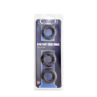 Набор колец MENZSTUFF STRETCHY COCK RINGS, SMOKE
