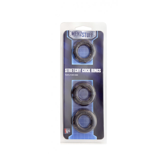 Набор колец MENZSTUFF STRETCHY COCK RINGS, SMOKE