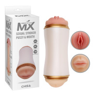 Мастурбатор двусторонний в колбе Chisa Sexual Stroker Pussy & Mouth из киберкожи