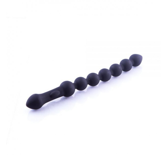 Анальные бусы двухсторонние Black Silicone