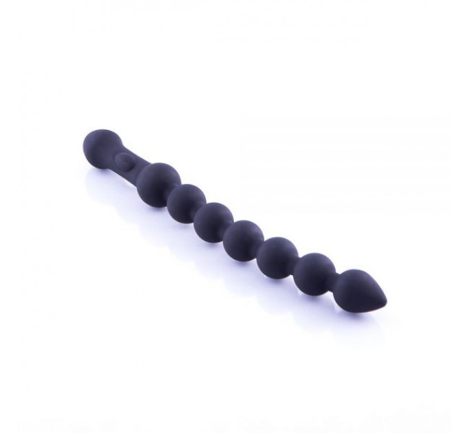 Анальные бусы двухсторонние Black Silicone