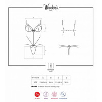 Боді мереживне зі стрепами Obsessive Wonderia чорний, S/M