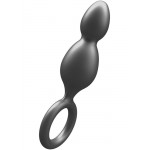 Анальная елочка Toy Joy Buttocks The Plugger 2 Balls с держателем, черная