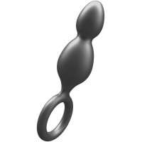 Анальная елочка Toy Joy Buttocks The Plugger 2 Balls с держателем, черная