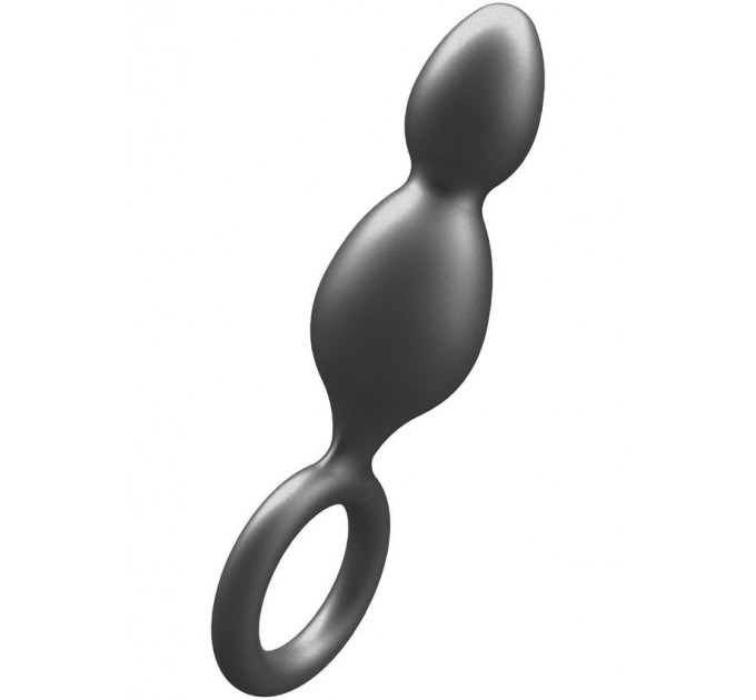 Анальная елочка Toy Joy Buttocks The Plugger 2 Balls с держателем, черная