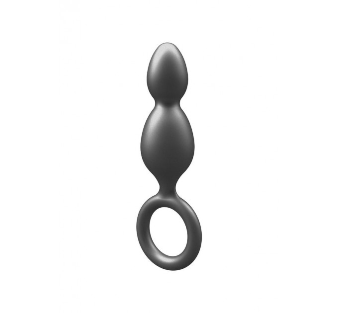 Анальная елочка Toy Joy Buttocks The Plugger 2 Balls с держателем, черная