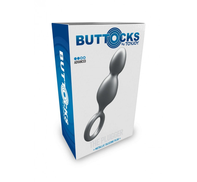 Анальная елочка Toy Joy Buttocks The Plugger 2 Balls с держателем, черная