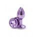 Анальная пробка со стразом NS Novelties Rear Assets, фиолетовый, Small