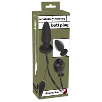 Анальная пробка You2Toys с накачкой и вибрацией, черная