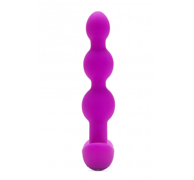 Анальные шарики с пультом, 2 мотора B-Vibe TRIPLET ANAL BEADS, фуксия