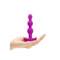 Анальные шарики с пультом, 2 мотора B-Vibe TRIPLET ANAL BEADS, фуксия