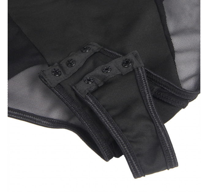 Боді з доступом Star Night з підтяжками, чорне, XS-S