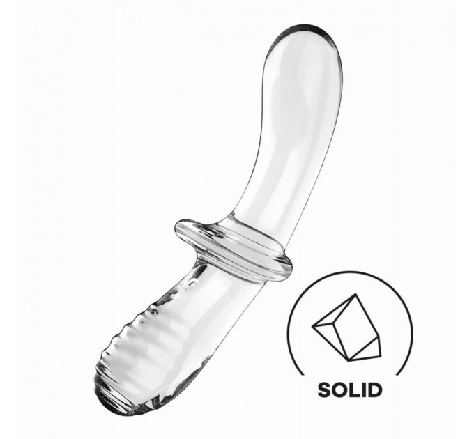 Двойной стеклянный фаллоимитатор Satisfyer Double Crystal Transparent прозрачный