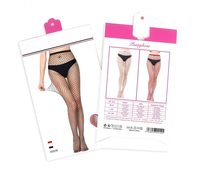 Колготки Star Night у сіточку, чорні, L-2XL