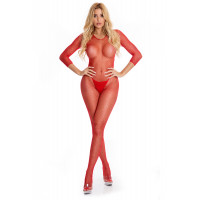 Комбинезон RISQUE CROTCHLESS BODYSTOCKING RED, S/M