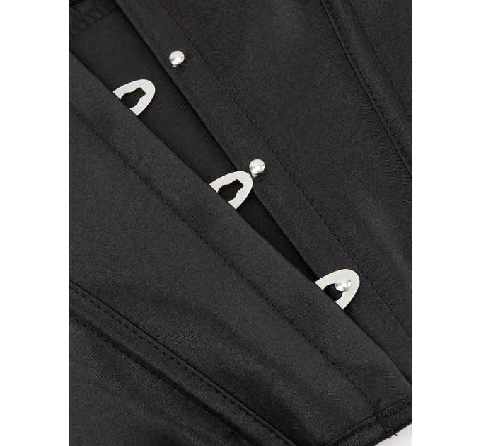 Корсет на зав'язках стрічках із бретелями Star Night 12 Plastic Bones з підтримкою бюста, чорний, S