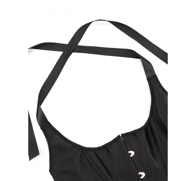 Корсет на зав'язках стрічках із бретелями Star Night 12 Plastic Bones з підтримкою бюста, чорний, S