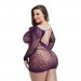 Мереживна міні-сукня з довгими рукавами Lapdance Lingerie фіолетова, Size Plus