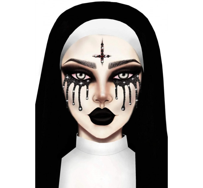 Маска зі страз Possessed face jewels sticker Leg Avenue