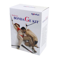 Набор БДСМ Roomfun Bedroom Bondage Kit фиксаторы, кнут и маска, черный-красный