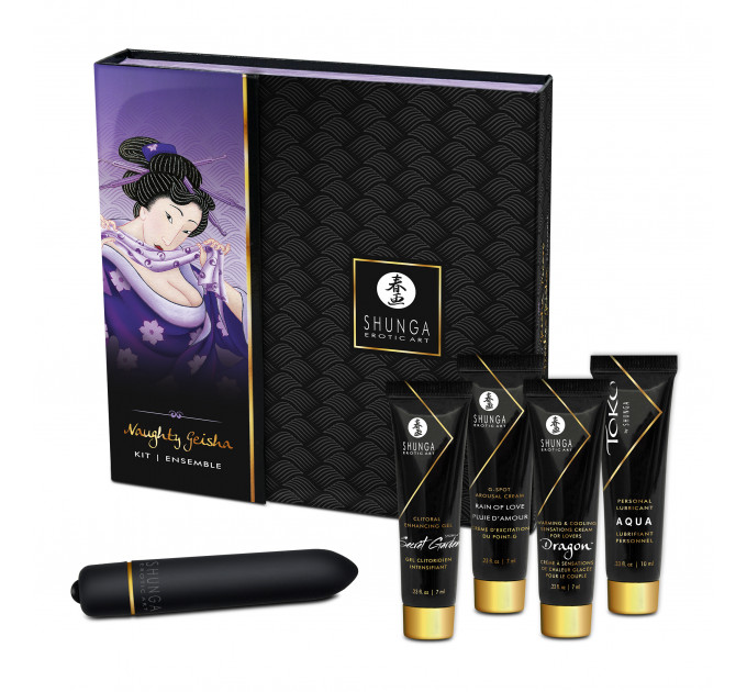 Набор возбуждающей косметики + вибопуля Shunga NAUGHTY GEISHA COLLECTION 31ML