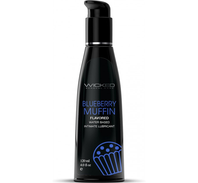 Съедобный лубрикант WICKED AQUA со вкусом черничного маффина 120 мл Съедобный лубрикант WICKED AQUA со вкусом черничного маффина 120 мл