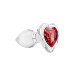 Стеклянная анальная пробка ADAM ET EVE RED HEART GEM GLASS PLUG SMALL