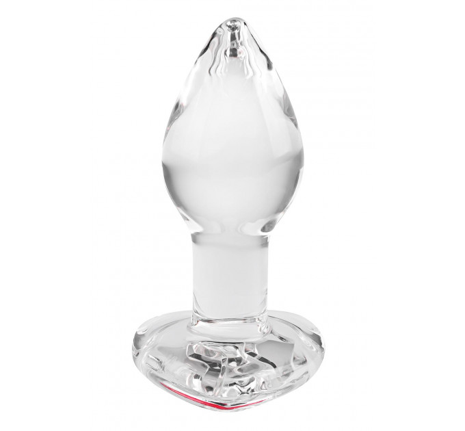 Стеклянная анальная пробка ADAM ET EVE RED HEART GEM GLASS PLUG SMALL