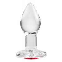 Стеклянная анальная пробка ADAM ET EVE RED HEART GEM GLASS PLUG SMALL