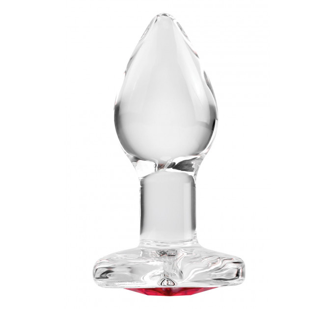 Стеклянная анальная пробка ADAM ET EVE RED HEART GEM GLASS PLUG SMALL