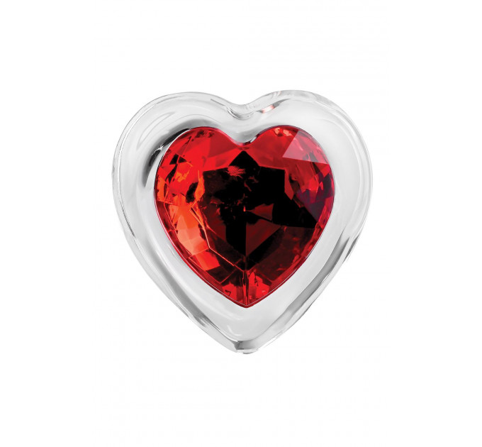 Стеклянная анальная пробка ADAM ET EVE RED HEART GEM GLASS PLUG SMALL