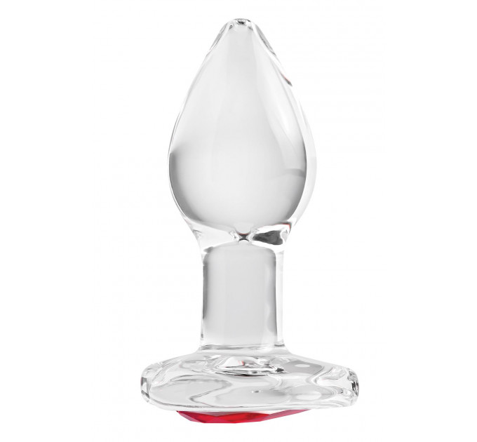 Стеклянная анальная пробка ADAM ET EVE RED HEART GEM GLASS PLUG SMALL