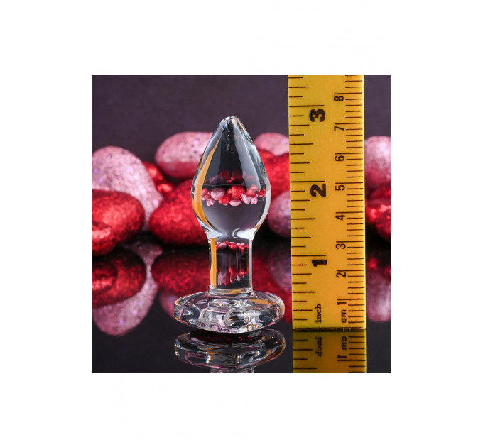 Стеклянная анальная пробка ADAM ET EVE RED HEART GEM GLASS PLUG SMALL